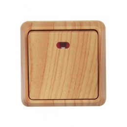 Выключатель 1-кл. ОП Октава 10А IP20 ВС20-1-1-ОС с индикацией сосна IEK EVO11-K03-10-DC