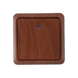 Выключатель 1-кл. ОП Октава 10А IP20 ВС20-1-1-ОД с индикацией дуб IEK EVO11-K04-10-DC