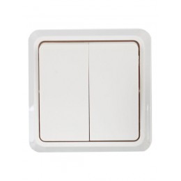 Выключатель 2-кл. ОП Октава 10А IP20 ВС20-2-0-ОБ 250В бел. IEK EVO20-K01-10-DC