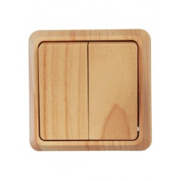 Выключатель 2-кл. ОП Октава 10А IP20 ВС20-2-0-ОС сосна IEK EVO20-K03-10-DC