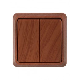 Выключатель 2-кл. ОП Октава 10А IP20 ВС20-2-0-ОД дуб IEK EVO20-K04-10-DC