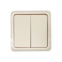 Выключатель 2-кл. ОП Октава 10А IP20 ВС20-2-0-ОКм крем. IEK EVO20-K33-10-DC
