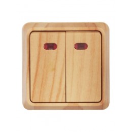 Выключатель 2-кл. ОП Октава 10А IP20 ВС20-2-1-ОС с индикацией сосна IEK EVO21-K03-10-DC