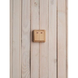 Выключатель 2-кл. ОП Октава 10А IP20 ВС20-2-1-ОС с индикацией сосна IEK EVO21-K03-10-DC