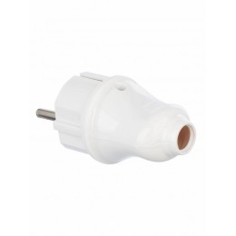 Вилка прямая ВПп10-01-Ст разборная с заземл. контактом 16А бел. IEK EVP10-16-01-K01