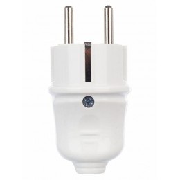 Вилка прямая ВПп10-01-Ст разборная с заземл. контактом 16А бел. IEK EVP10-16-01-K01