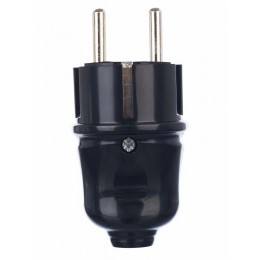 Вилка прямая ВПп10-02-Ст разборная с заземл. контактом 16А черн. IEK EVP10-16-01-K02