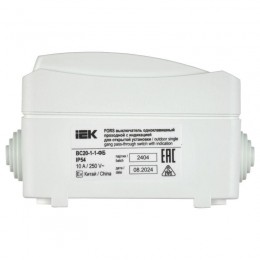 Выключатель проходной 1-кл. ОП Форс IP54 ВС20-1-1-ФБ с индикацией бел. IEK EVS11-K01-10-54-DC