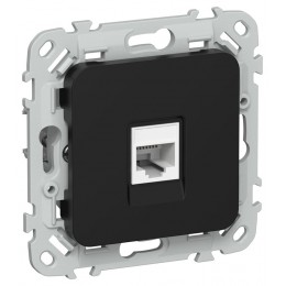 Розетка компьютерная СП FLITE РК5е-1-0-ФлЧ RJ45 кат.5E UTP механизм черн. IEK FI-K12-1-K02