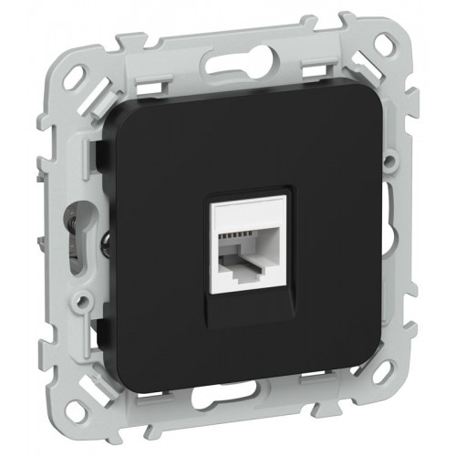 Розетка компьютерная СП FLITE РК5е-1-0-ФлЧ RJ45 кат.5E UTP механизм черн. IEK FI-K12-1-K02