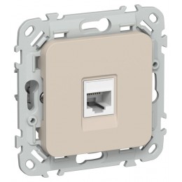 Розетка компьютерная СП FLITE РК5е-1-0-ФлЛ RJ45 кат.5E UTP механизм льняной IEK FI-K12-1-K88