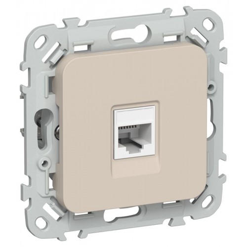 Розетка компьютерная СП FLITE РК5е-1-0-ФлЛ RJ45 кат.5E UTP механизм льняной IEK FI-K12-1-K88