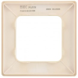 Рамка 1-м СП FLITE РУ-1-К-ФлСл сливочный IEK FI-M12-32-20-K86