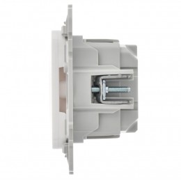 Розетка СП FLITE РС11-1-ФлБ 16А с заземл. без защ. шторок безвинтовое крепление механизм бел. IEK FI-R11-16-1-K01