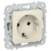 Розетка СП FLITE РС11-1-ФлСл 16А с заземл. без защ. шторок безвинтовое крепление механизм сливочный IEK FI-R11-16-1-K86
