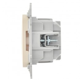 Розетка СП FLITE РС11-1-ФлСл 16А с заземл. без защ. шторок безвинтовое крепление механизм сливочный IEK FI-R11-16-1-K86