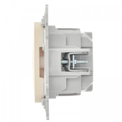 Розетка СП FLITE РС11-1-ФлСл 16А с заземл. без защ. шторок безвинтовое крепление механизм сливочный IEK FI-R11-16-1-K86