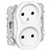 Розетка 2-м СП FLITE РС02-1-ФлБ 10А без заземл. без защ. шторок безвинтовое крепление механизм бел. IEK FI-R20-10-1-K01