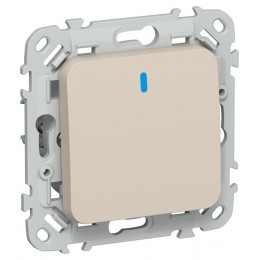 Выключатель 1-кл. СП FLITE ВС11-1-1-ФлЛ 10А с индикацией механизм льняной IEK FI-V10-1-10-1-K88