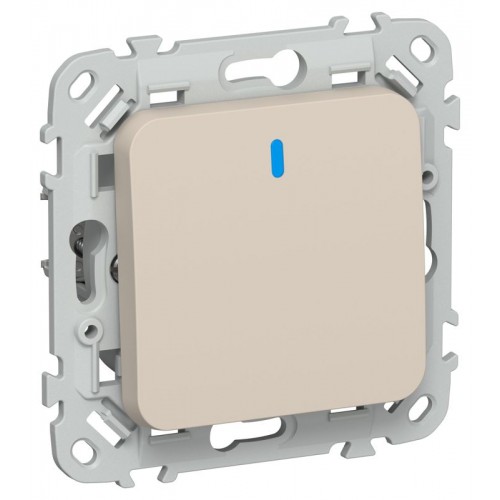Выключатель проходной 1-кл. СП FLITE ВС61-1-1-ФлЛ 10А с индикацией механизм льняной IEK FI-V12-1-10-1-K88