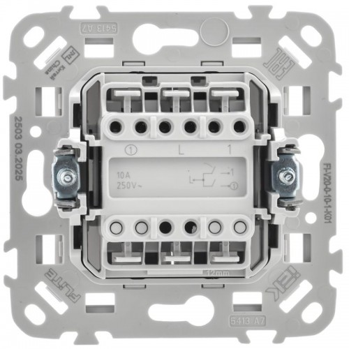 Выключатель 2-кл. СП FLITE ВС12-1-0-ФлБ 10А механизм бел. IEK FI-V20-0-10-1-K01