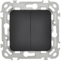 Выключатель 2-кл. СП FLITE ВС12-1-0-ФлЧ 10А механизм черн. IEK FI-V20-0-10-1-K02