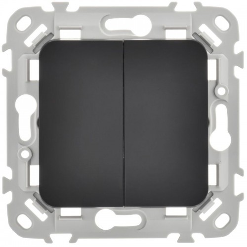 Выключатель 2-кл. СП FLITE ВС12-1-0-ФлЧ 10А механизм черн. IEK FI-V20-0-10-1-K02