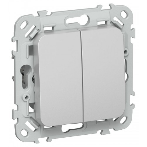 Выключатель 2-кл. СП FLITE ВС12-1-0-ФлА 10А механизм алюм. IEK FI-V20-0-10-1-K47