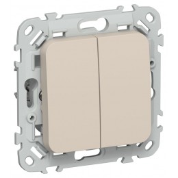 Выключатель 2-кл. СП FLITE ВС12-1-0-ФлЛ 10А механизм льняной IEK FI-V20-0-10-1-K88