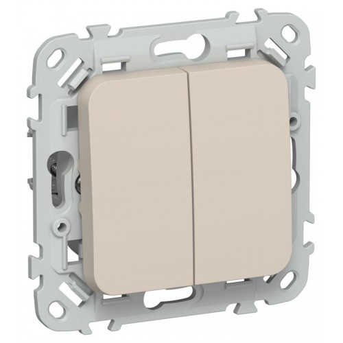 Выключатель 2-кл. СП FLITE ВС12-1-0-ФлЛ 10А механизм льняной IEK FI-V20-0-10-1-K88
