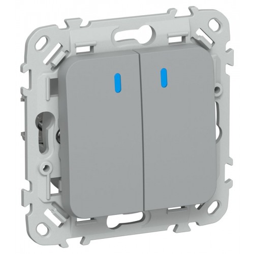 Выключатель 2-кл. СП FLITE ВС12-1-1-ФлС 10А с индикацией механизм сер. IEK FI-V20-1-10-1-K03