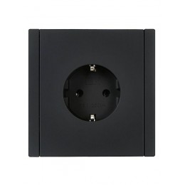 Розетка СП FORTE&PIANO FP114 16А с заземл. без защ. шторок безвинт. крепл. черн. IEK FP-R11-16-1-K02