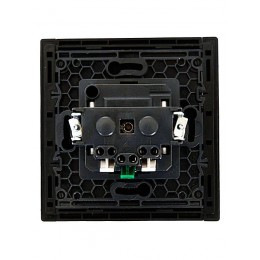 Розетка СП FORTE&PIANO FP114 16А с заземл. без защ. шторок безвинт. крепл. черн. IEK FP-R11-16-1-K02