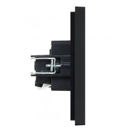 Розетка СП FORTE&PIANO FP114 16А с заземл. без защ. шторок безвинт. крепл. черн. IEK FP-R11-16-1-K02