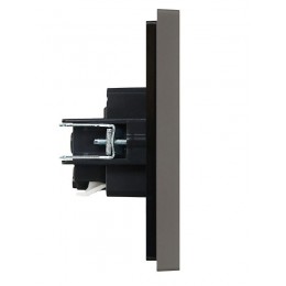 Розетка СП FORTE&PIANO FP314 16А с заземл. без защ. шторок безвинт. крепл. сер. IEK FP-R11-16-1-K03