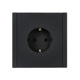 Розетка СП FORTE&PIANO FP113 16А с заземл. защ. шторки безвинт. крепл. черн. IEK FP-R14-16-1-K02