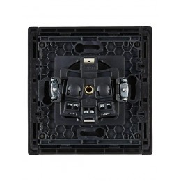 Розетка СП FORTE&PIANO FP115 16А с заземл. защ. шторки винт. крепл. черн. IEK FP-R14-16-K02