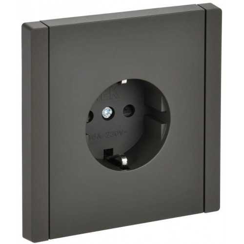 Розетка СП FORTE&PIANO FP315 16А с заземл. защ. шторки винт. крепл. сер. IEK FP-R14-16-K03