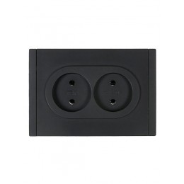 Розетка 2-м СП FORTE&PIANO FP126 10А без заземл. без защ. шторок безвинт. крепл. черн. IEK FP-R20-10-1-K02