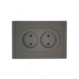 Розетка 2-м СП FORTE&PIANO FP326 10А без заземл. без защ. шторок безвинт. крепл. сер. IEK FP-R20-10-1-K03