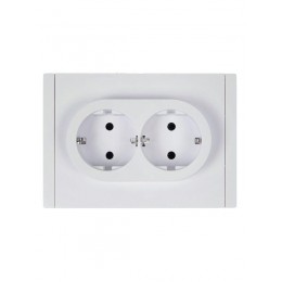 Розетка 2-м СП FORTE&PIANO FP224 16А с заземл. без защ. шторок безвинт. крепл. бел. IEK FP-R21-16-1-K01
