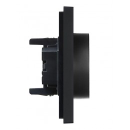 Розетка 2-м СП FORTE&PIANO FP124 16А с заземл. без защ. шторок безвинт. крепл. черн. IEK FP-R21-16-1-K02