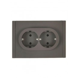 Розетка 2-м СП FORTE&PIANO FP324 16А с заземл. без защ. шторок безвинт. крепл. сер. IEK FP-R21-16-1-K03