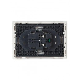 Розетка 2-м СП FORTE&PIANO FP223 16А с заземл. защ. шторки безвинт. крепл. бел. IEK FP-R24-16-1-K01