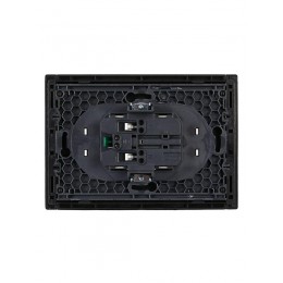 Розетка 2-м СП FORTE&PIANO FP123 16А с заземл. защ. шторки безвинт. крепл. черн. IEK FP-R24-16-1-K02