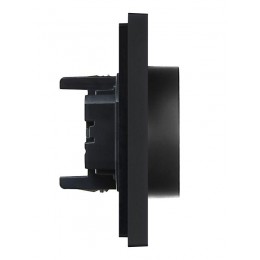 Розетка 2-м СП FORTE&PIANO FP123 16А с заземл. защ. шторки безвинт. крепл. черн. IEK FP-R24-16-1-K02