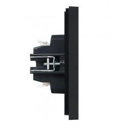 Выключатель проходной 2-кл. СП FORTE&PIANO 10А FP108 с индикацией черн. IEK FP-V22-1-10-1-K02