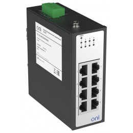 Коммутатор промышленный неуправляемый ISU-430 Ethernet 8 портов 10/100BaseT разъем RJ45 24В AC/12/24/48В DC с резервированием ONI ISU-430-8FE0000000000