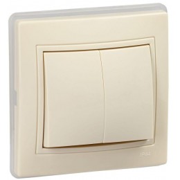 Выключатель 2-кл. СП Кварта ВС10-2-0-ККм-44 10А крем. GENERICA KV-V20-10-44-K33