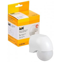 Детектор движения ДД 010 1100Вт угол. обз. 180град. IP44 бел. IEK LDD10-010-1100-001